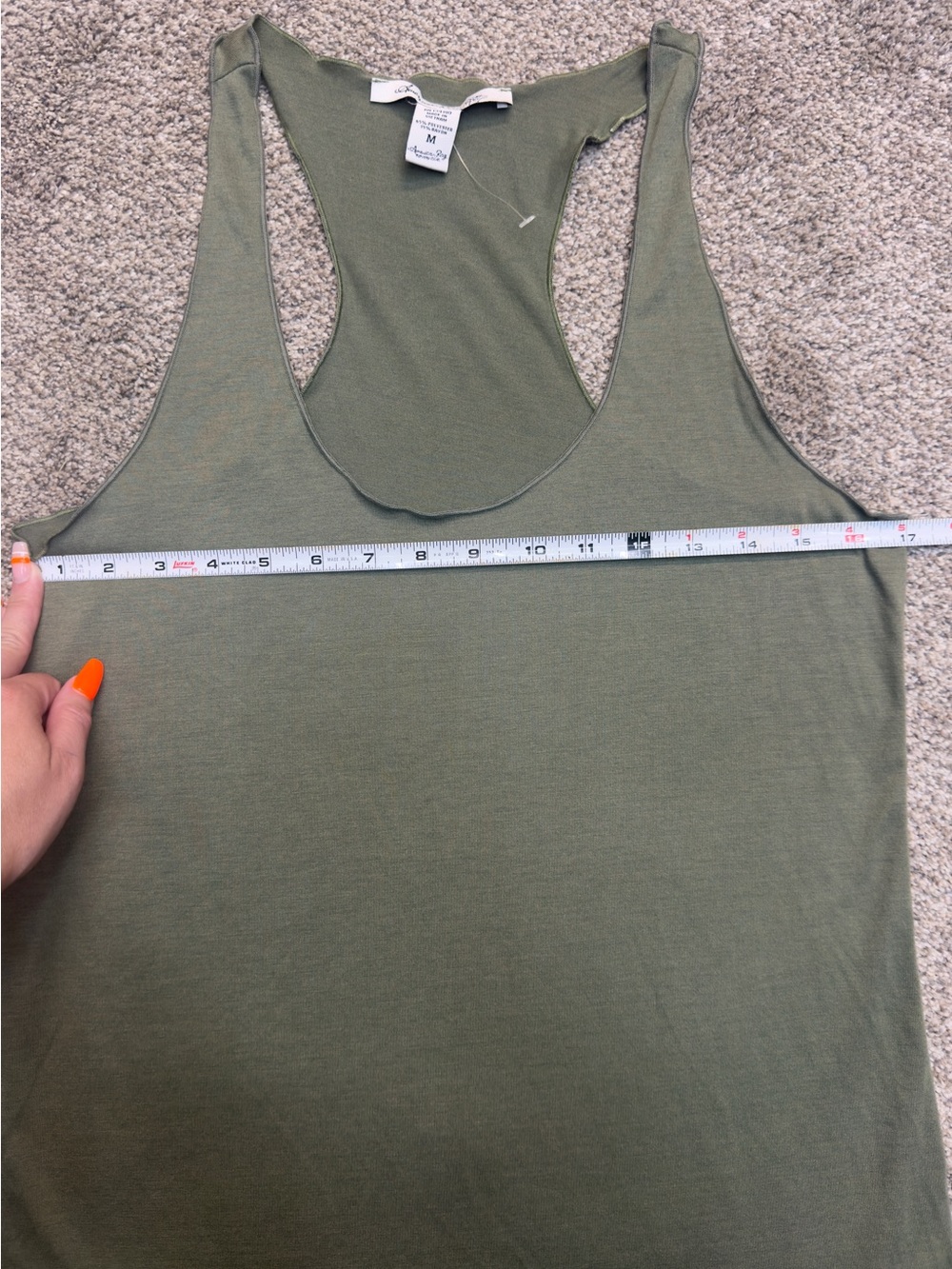American Rag Olive Racerback Scoop Neck Tank - Picture 6 of 9